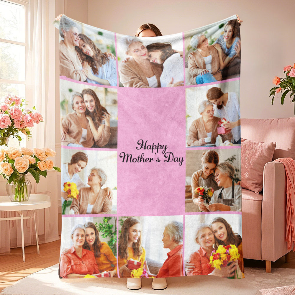 Benutzerdefinierte Fotodecke Collage Personalisiert Mehrere Fotos Mit Textdecke