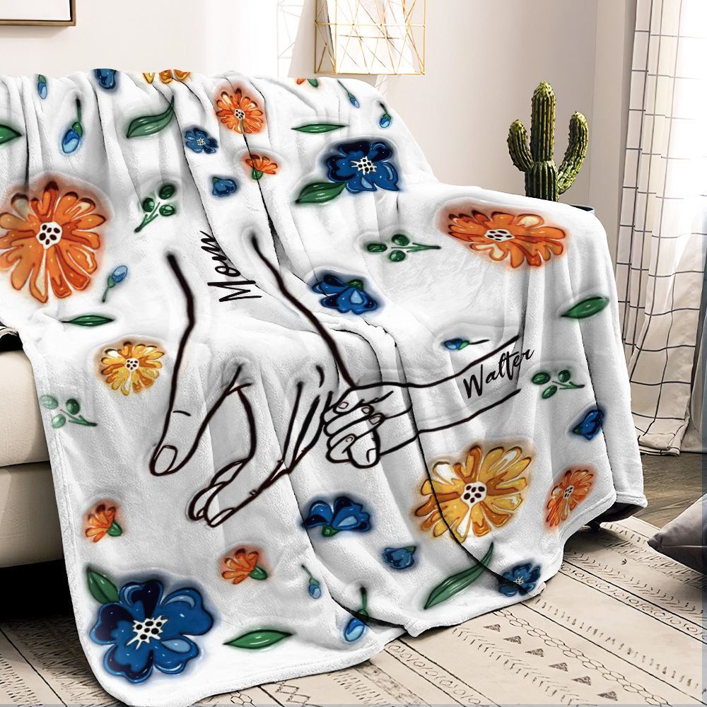 Personalisierte Personalisierte 3d-druckdecke Mit Aufgeblasenem Effekt – Muttertagsgeschenk Für Mama/mama, Oma - dephotoblanket