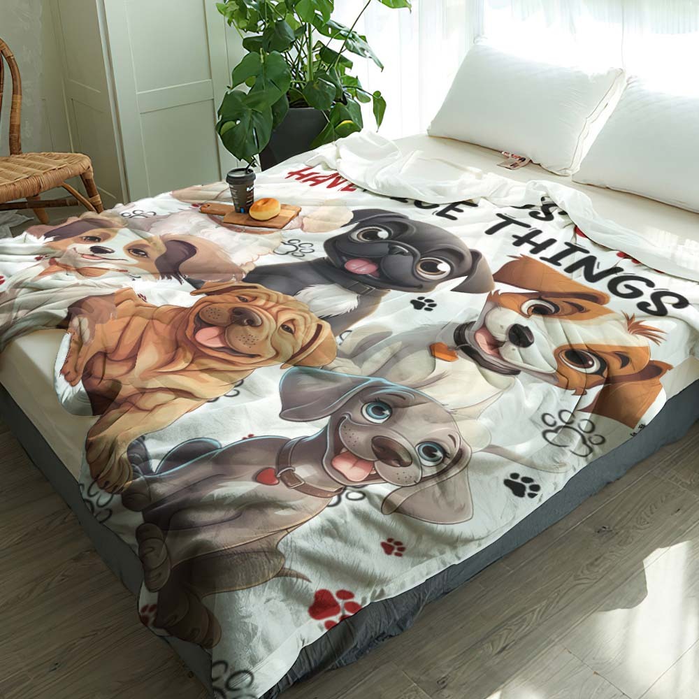 Personalized I Work Hard So My Dog Can Have Nice Things Blanket Gift For Dog Lovers - dephotoblanket