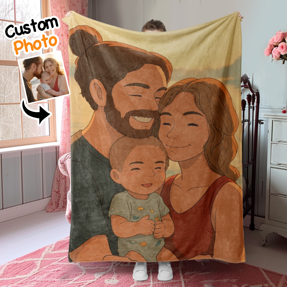Benutzerdefinierte Decke Ghibli Stil Muttertagsgeschenk