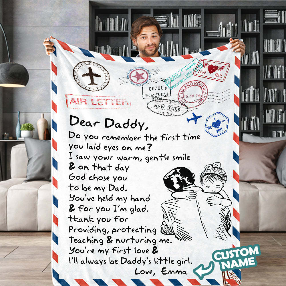 Vatertagsgeschenke Kundenspezifische Briefdecke An Meinen Vater Personalisierte Namensdecke - dephotoblanket