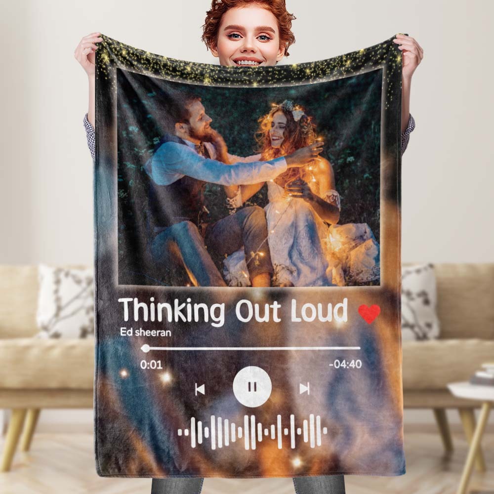 Starlight Spotify-decke Kundenspezifische Musikdecke Personalisierte Fotodecke Musikkunstdecke - dephotoblanket