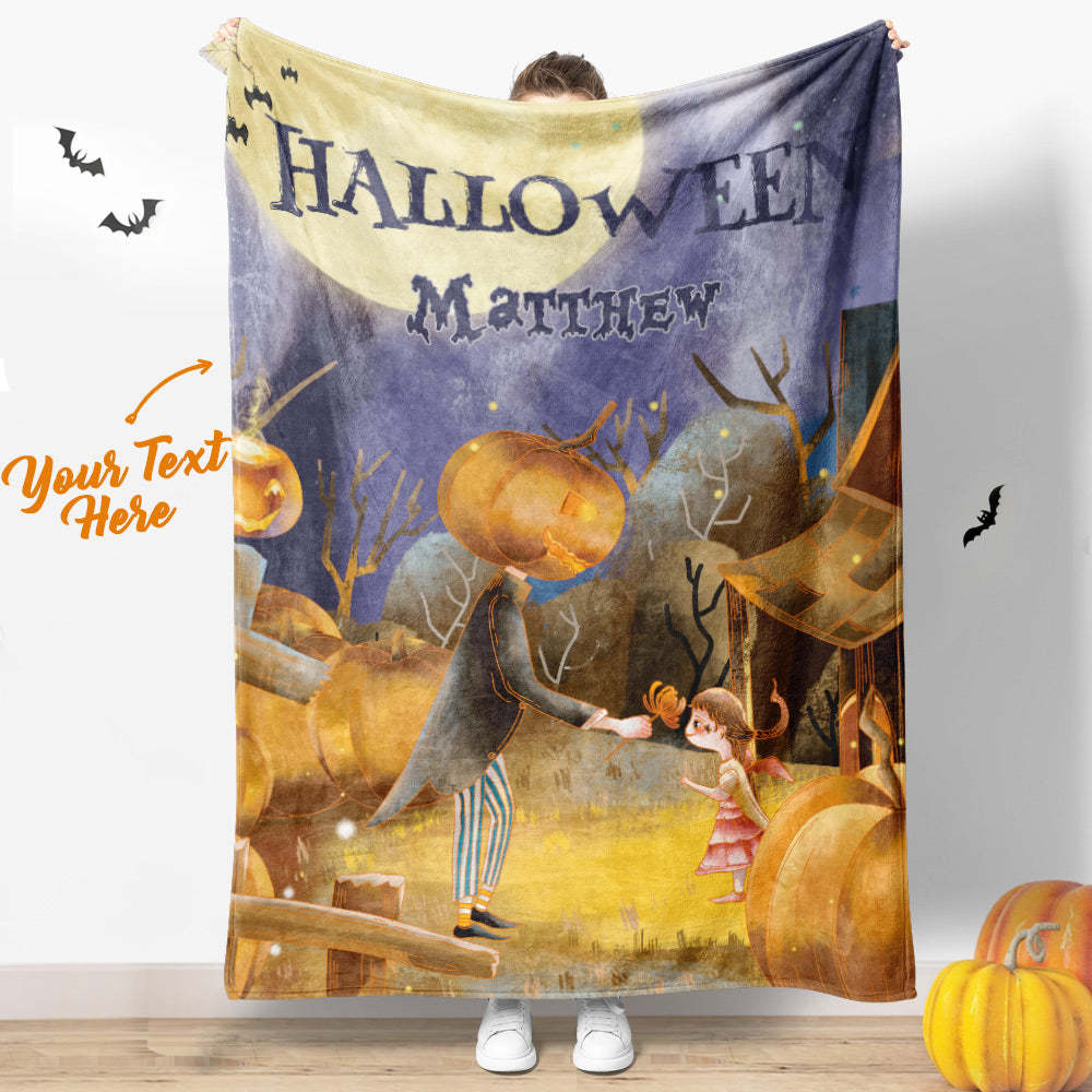 Halloween Geschenke Benutzerdefinierte Textdecke Personalisierte Namensdecke Halloween Dekodecke - dephotoblanket