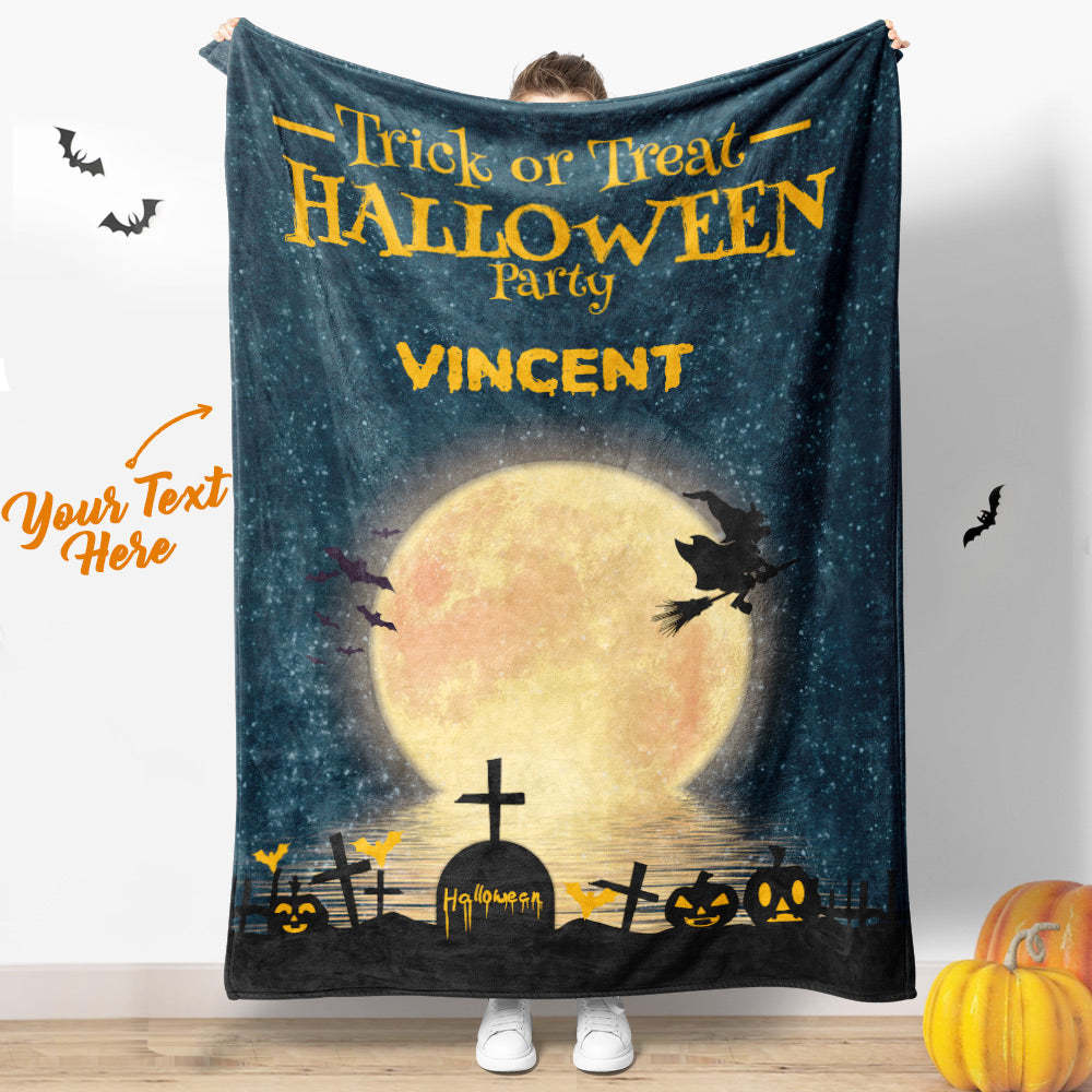 Benutzerdefinierte Namensdecke Personalisierte Textdecke Halloween Dekorative Decke - dephotoblanket