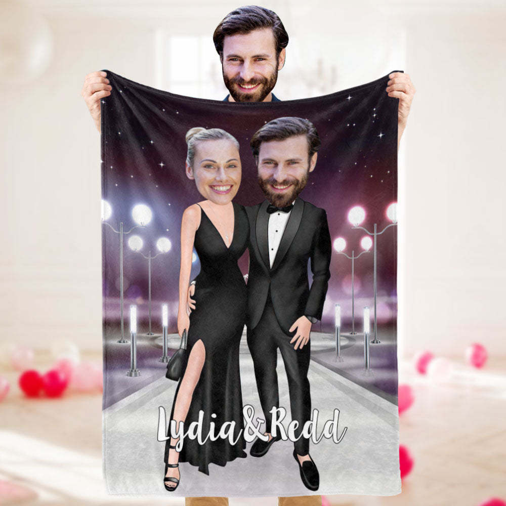 Kundenspezifische Foto-decke Personalisierte Gesichts-decke Kundengebundene Mode-paar-decke-valentinstag-geschenke - dephotoblanket