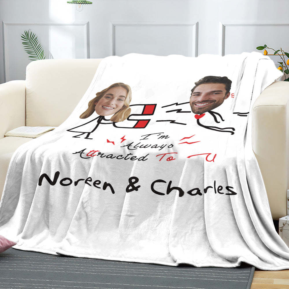 Custom Matchmaker Face Blanket Iron Absorbers Personalisierte Paar-foto- Und Textdecke Valentinstagsgeschenk - dephotoblanket