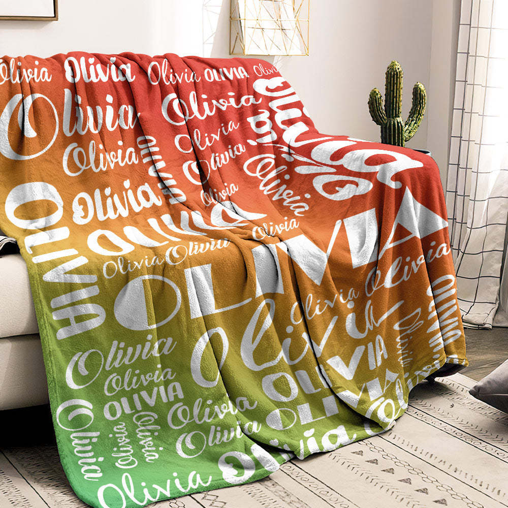 Individuelle Namensdecke, Einzigartiges Geschenk Für Die Familie - dephotoblanket
