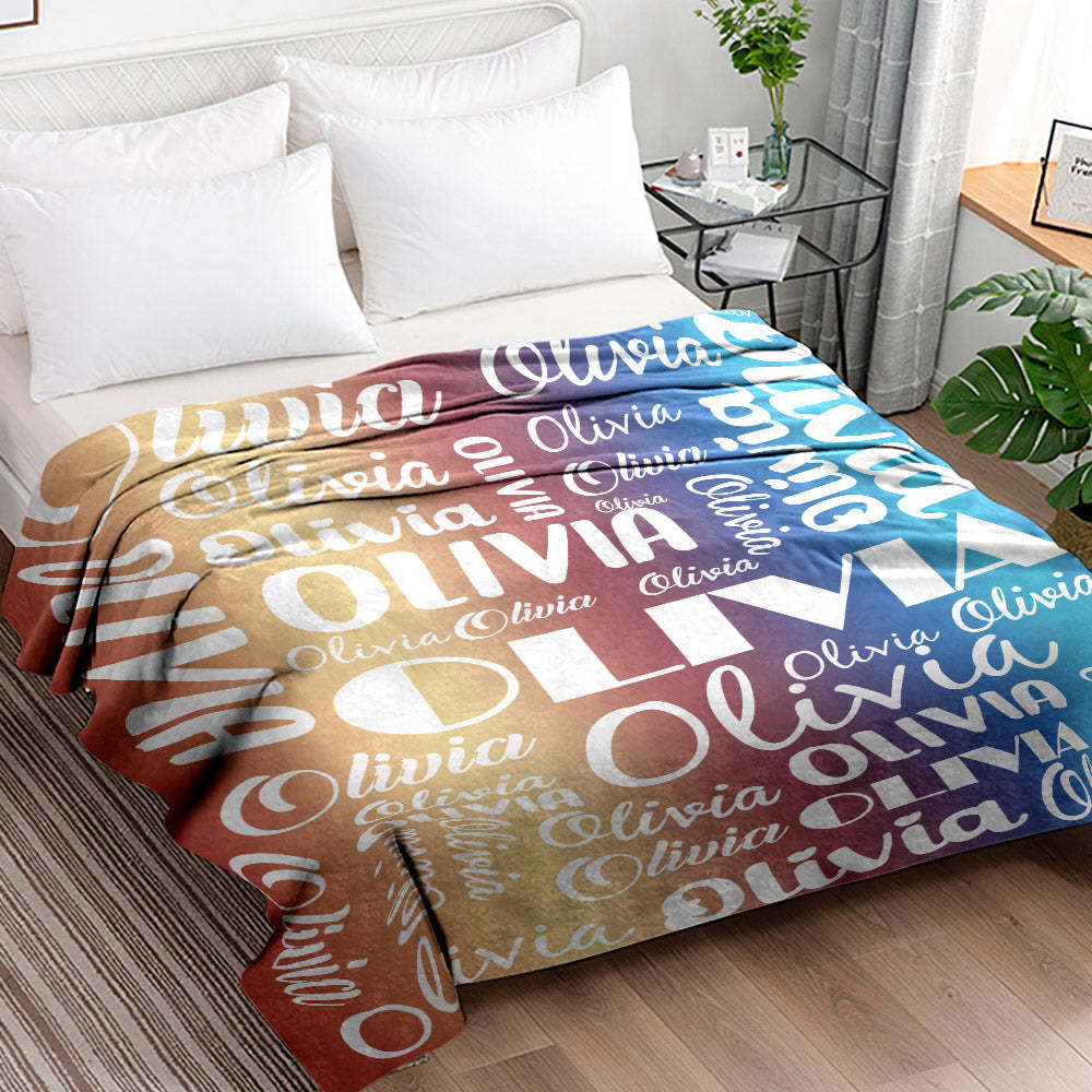 Individuelle Namensdecke, Einzigartiges Geschenk Für Die Familie - dephotoblanket