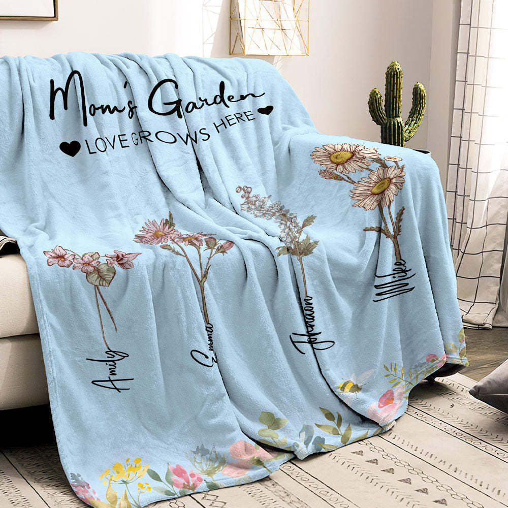 Personalisierte Geburtstags-blumendecke, Personalisierte Namensdecke, Einzigartiges Geschenk - dephotoblanket