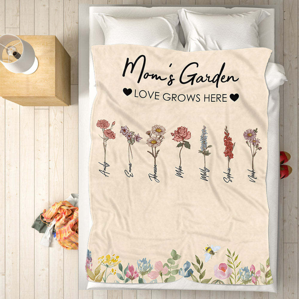 Personalisierte Geburtstags-blumendecke, Personalisierte Namensdecke, Einzigartiges Geschenk - dephotoblanket