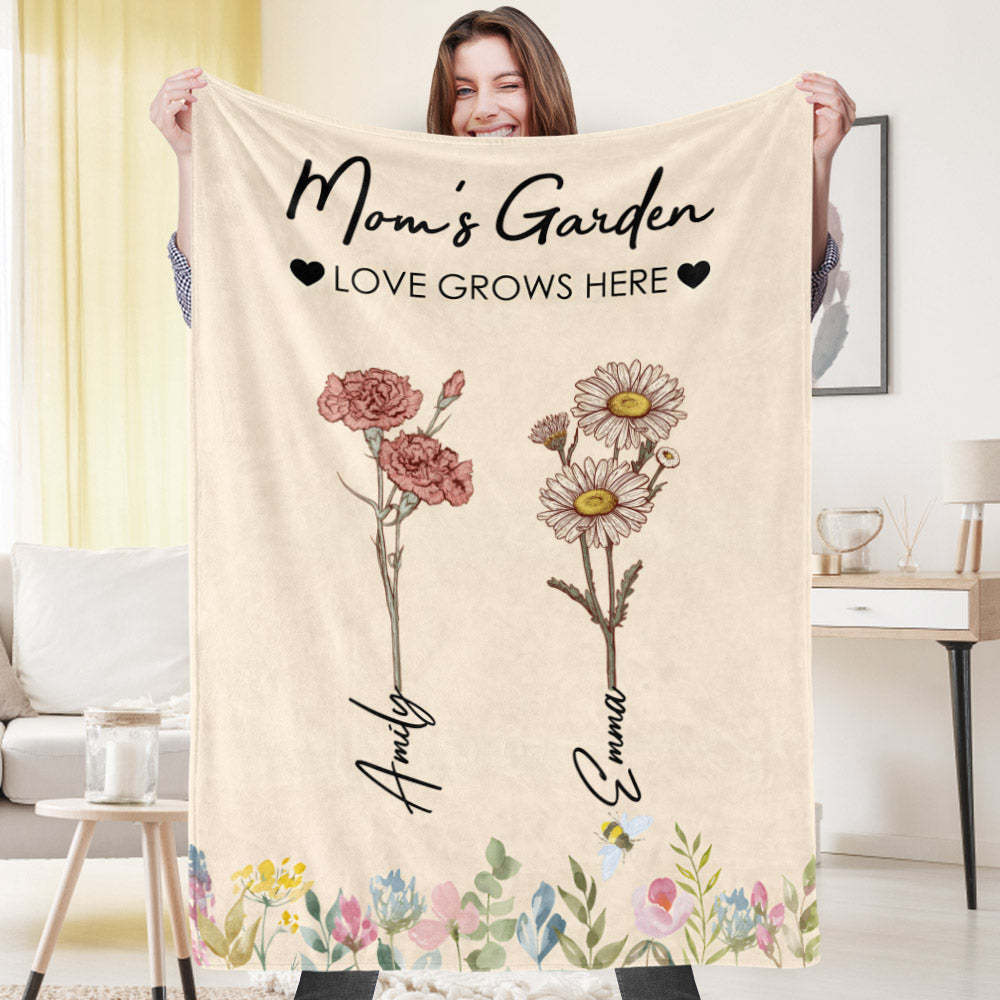 Personalisierte Geburtstags-blumendecke, Personalisierte Namensdecke, Einzigartiges Geschenk - dephotoblanket