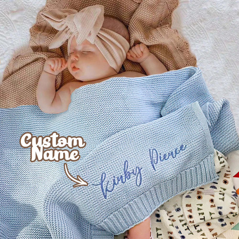 Benutzerdefinierte Babydecke Mit Namen Bestickt, Kinderwagendecke Als Geschenk Für Neugeborene - dephotoblanket