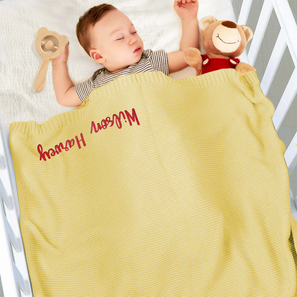 Benutzerdefinierte Babydecke Mit Namen Bestickt, Kinderwagendecke Als Geschenk Für Neugeborene - dephotoblanket