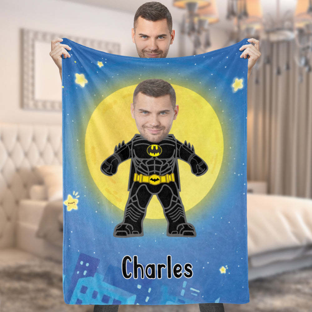 Custom My Face Decke Personalisierte Foto- Und Textdecke Minime Batman Decke Bestes Geschenk Für Ihn - dephotoblanket