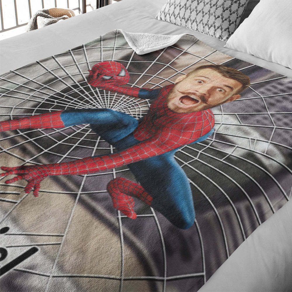 Custom My Face Decke Personalisierte Foto- Und Textdecke Minime Spiderman Decke Bestes Geschenk Für Ihn - dephotoblanket