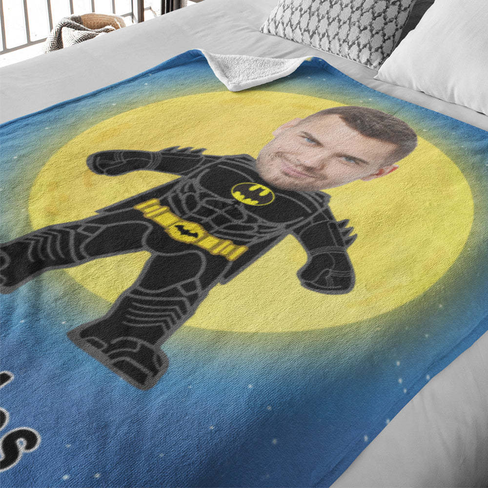 Custom My Face Decke Personalisierte Foto- Und Textdecke Minime Batman Decke Bestes Geschenk Für Ihn - dephotoblanket