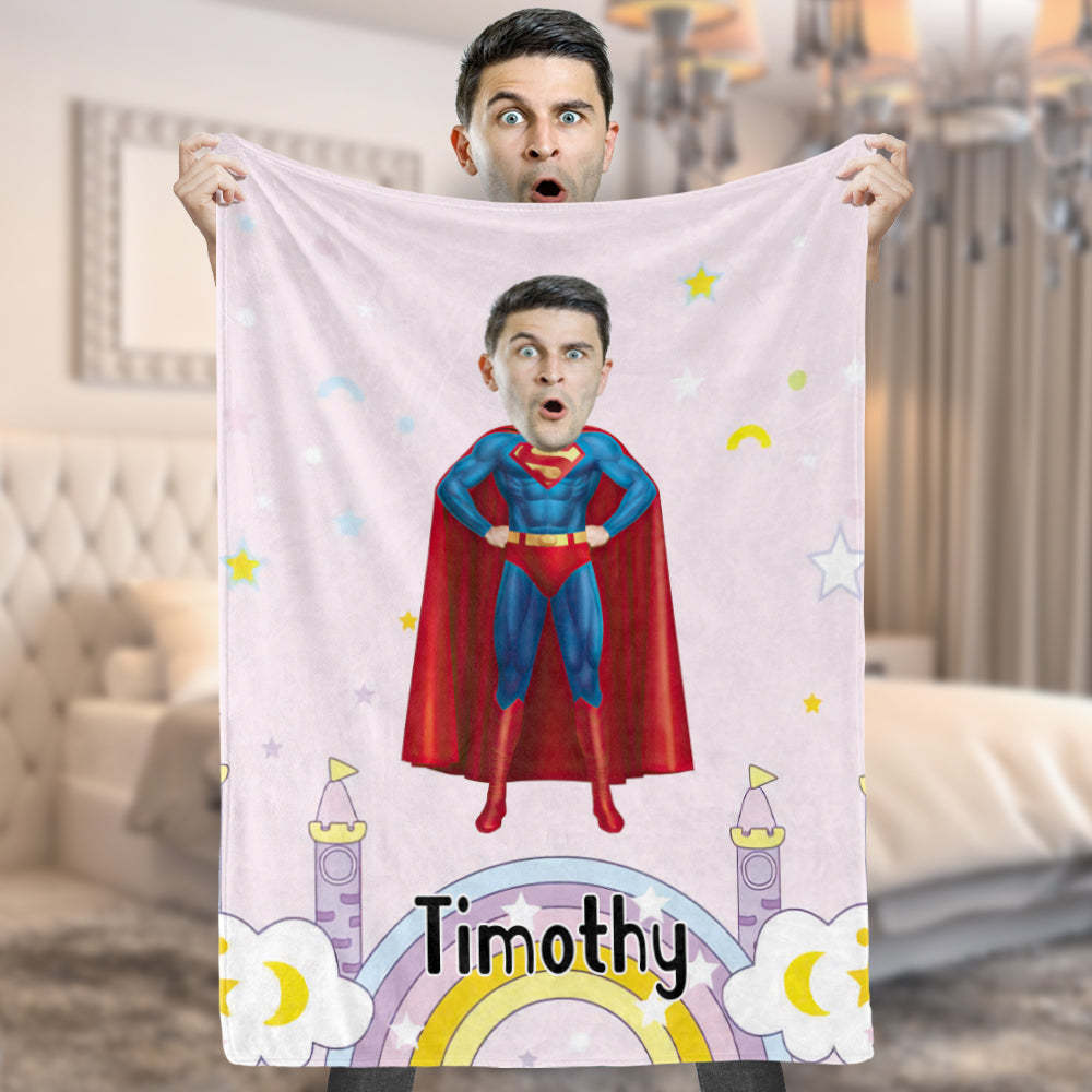 Fotodecke Mit Individuellem Gesicht Personalisierte Foto- Und Textdecke Superman Minime Blanket Ein Einzigartiges Cooles Geschenk Für Ihn - dephotoblanket