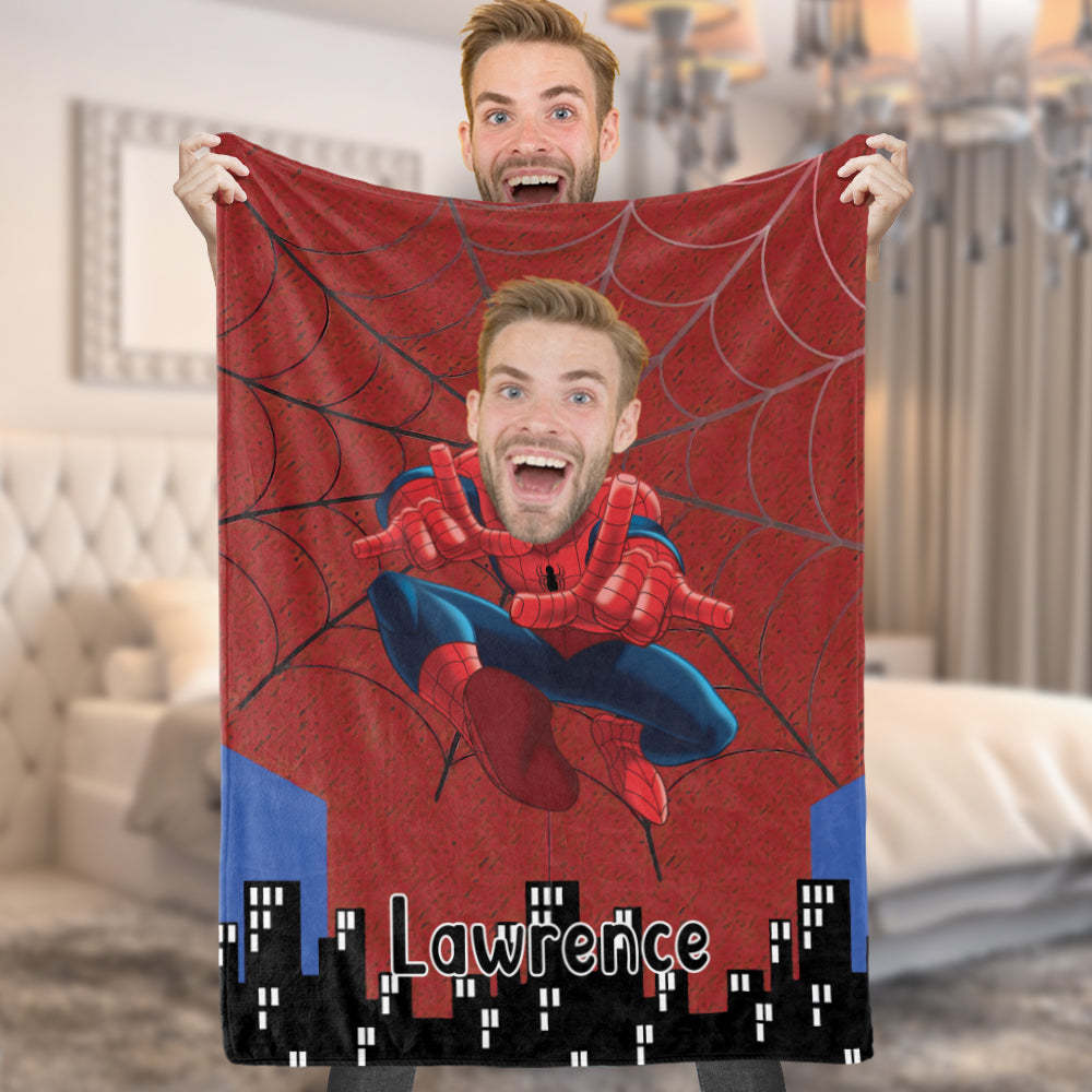 Fotodecke Mit Individuellem Gesicht Personalisierte Foto- Und Textdecke Minime Spiderman-decke Ein Einzigartiges Cooles Geschenk - dephotoblanket