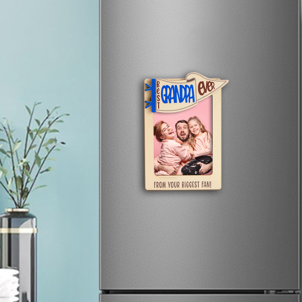 Besonderes Geschenk Für Die Familie, Personalisierter Fotorahmen-kühlschrankmagnet Mit Gravur - dephotoblanket