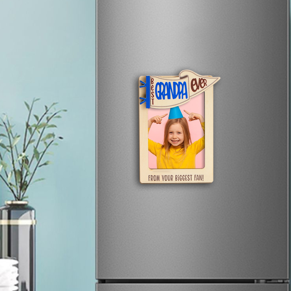 Personalisierter Fotorahmen Mit Gravur Für Den Kühlschrank, Personalisierter Bilderrahmen, Kühlschrankmagnet, Geschenk Für Kinder - dephotoblanket