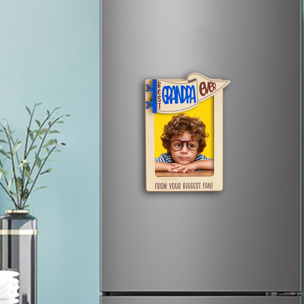 Personalisierter Fotorahmen Mit Gravur Für Den Kühlschrank, Personalisierter Bilderrahmen, Kühlschrankmagnet, Geschenk Für Kinder - dephotoblanket