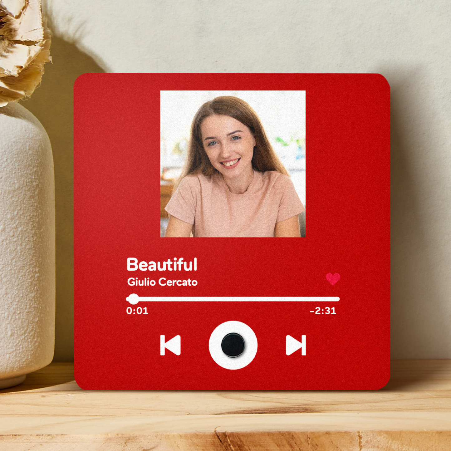 Personalisierter Musik-kühlschrankmagnet. Personalisierter Album-kühlschrankmagnet. Kann Lieder Abspielen Und Die Lautstärke Anpassen - dephotoblanket
