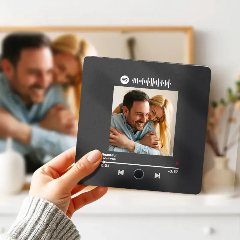 Personalisierter Musik-kühlschrankmagnet. Personalisierter Album-kühlschrankmagnet. Kann Lieder Abspielen Und Die Lautstärke Anpassen - dephotoblanket