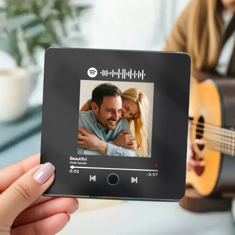 Personalisierter Album-kühlschrankmagnet. Personalisierter Musik-kühlschrankmagnet. Kann Lieder Abspielen Und Die Lautstärke Anpassen