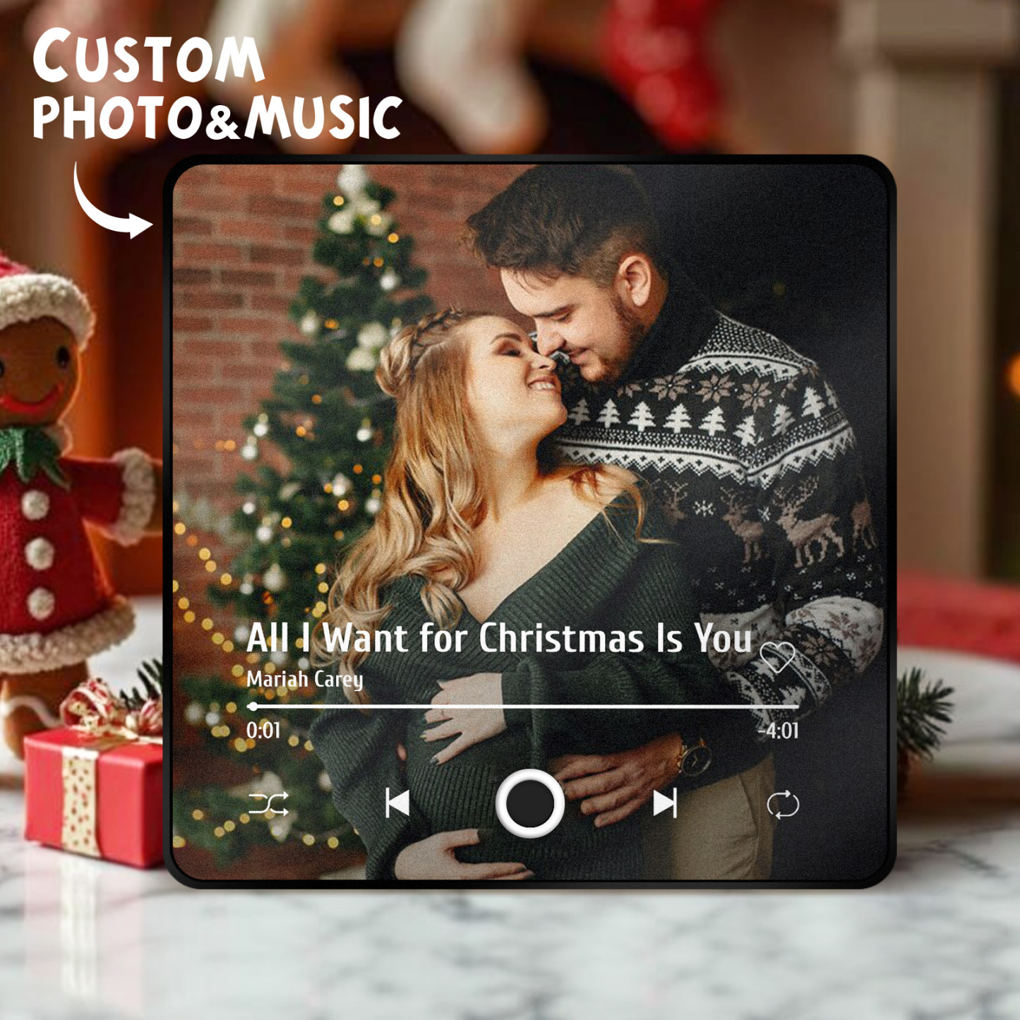 Bunter Rahmen, Personalisierter Album-kühlschrankmagnet, Kann Lieder Abspielen, Individueller Musik-kühlschrankmagnet, Weihnachtsgeschenke, Jahrestagsgeschenke - dephotoblanket