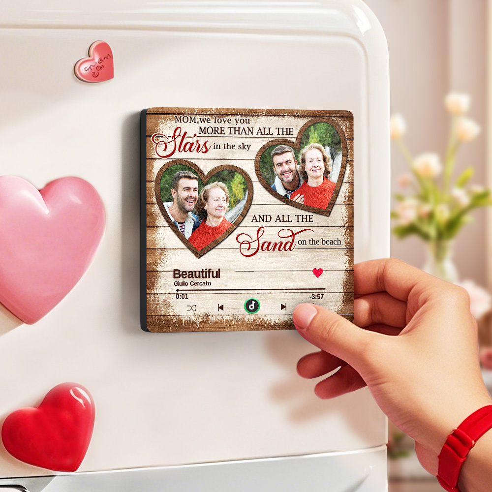 Personalisierter Musik- Und Foto-kühlschrankmagnet Für Mama, Personalisierter Musik-kühlschrankmagnet, Der Lieder Abspielen Kann - dephotoblanket