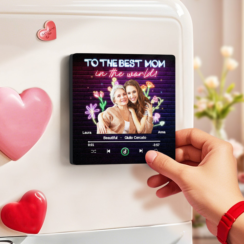 Benutzerdefinierter Musik-kühlschrankmagnet Und Foto-kühlschrankmagnet, Musik-wandfotoaufkleber, Der Abgespielt Werden Kann, Geschenke Für Mama - dephotoblanket