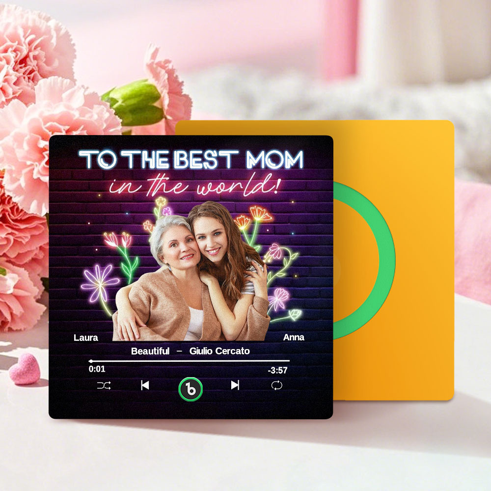 Benutzerdefinierter Musik-kühlschrankmagnet Und Foto-kühlschrankmagnet, Musik-wandfotoaufkleber, Der Abgespielt Werden Kann, Geschenke Für Mama - dephotoblanket