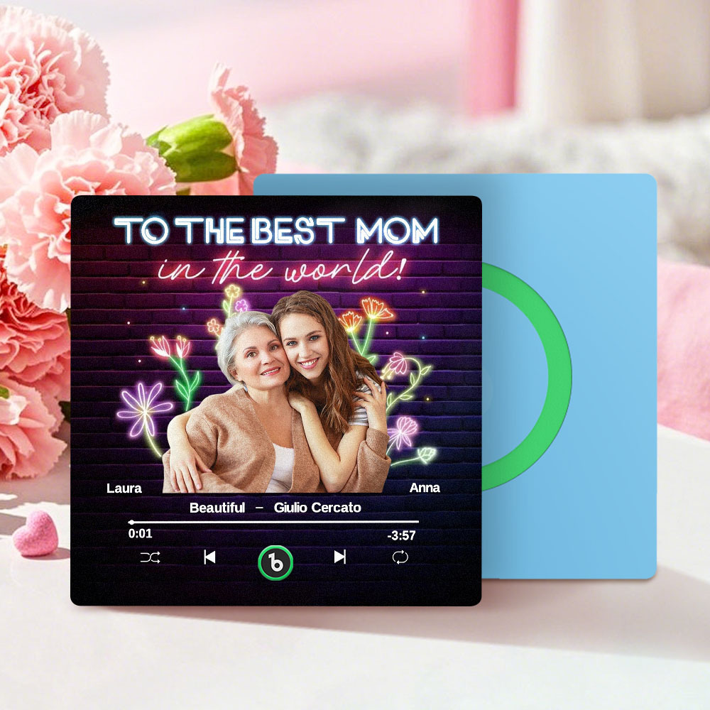 Benutzerdefinierter Musik-kühlschrankmagnet Und Foto-kühlschrankmagnet, Musik-wandfotoaufkleber, Der Abgespielt Werden Kann, Geschenke Für Mama - dephotoblanket
