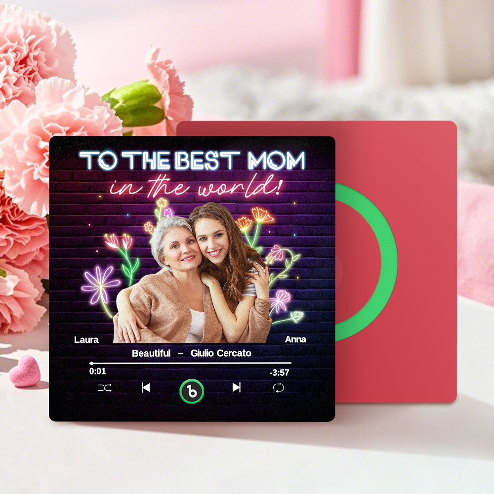 Benutzerdefinierter Musik-kühlschrankmagnet Und Foto-kühlschrankmagnet, Musik-wandfotoaufkleber, Der Abgespielt Werden Kann, Geschenke Für Mama - dephotoblanket