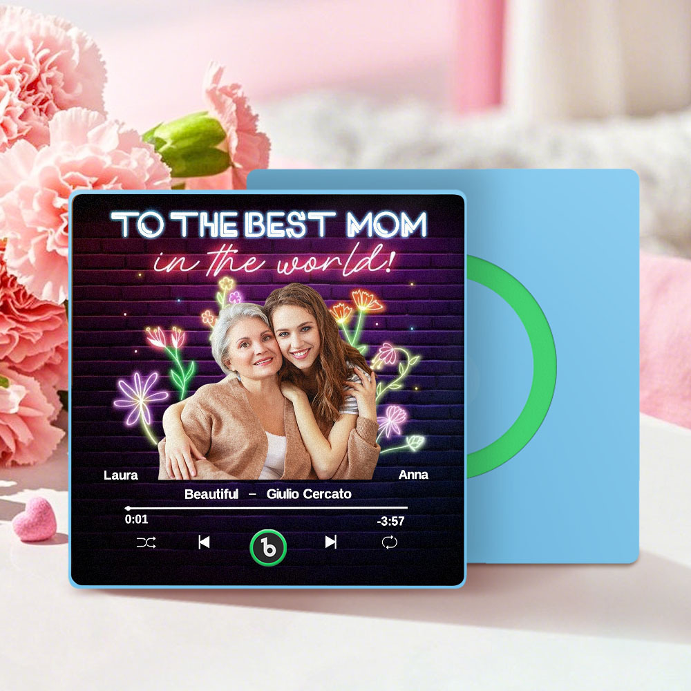 Benutzerdefinierter Musik-kühlschrankmagnet Und Foto-kühlschrankmagnet, Musik-wandfotoaufkleber, Der Abgespielt Werden Kann, Geschenke Für Mama - dephotoblanket