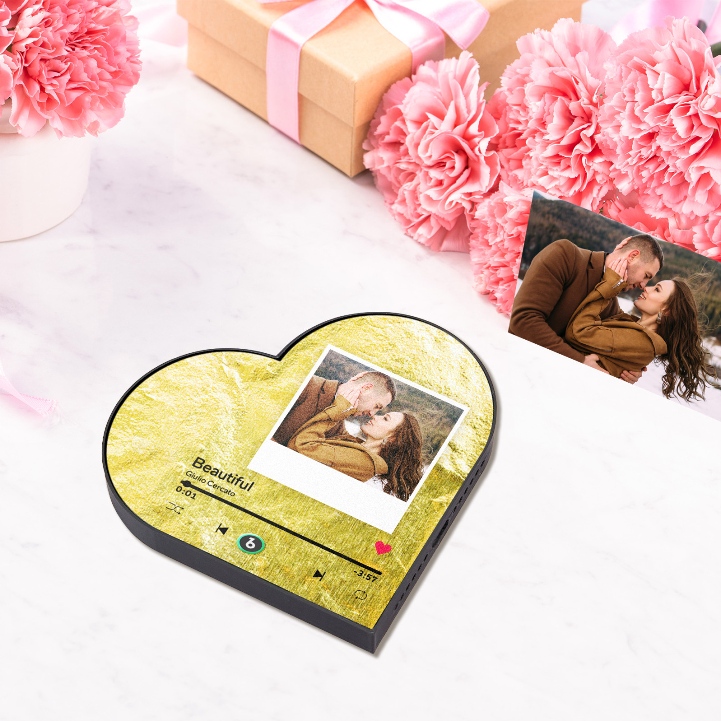 Benutzerdefinierter Musik-kühlschrankmagnet, Benutzerdefinierter Herzrahmen, Album-kühlschrankmagnet, Musik-wandfotoaufkleber - dephotoblanket