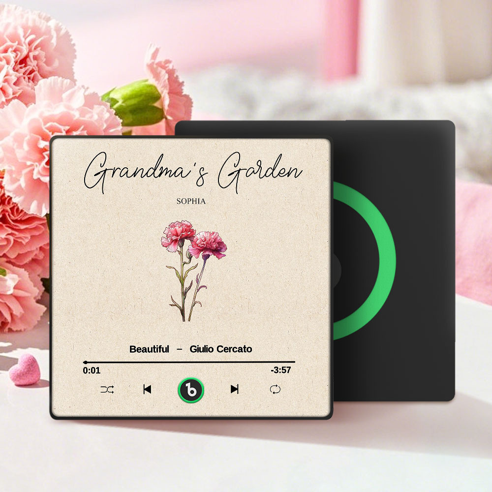 Omas Garten Retro Geburt Blumenstrauß Personalisierte Musik Kühlschrankmagnet, Geschenk Für Oma, Mama - dephotoblanket