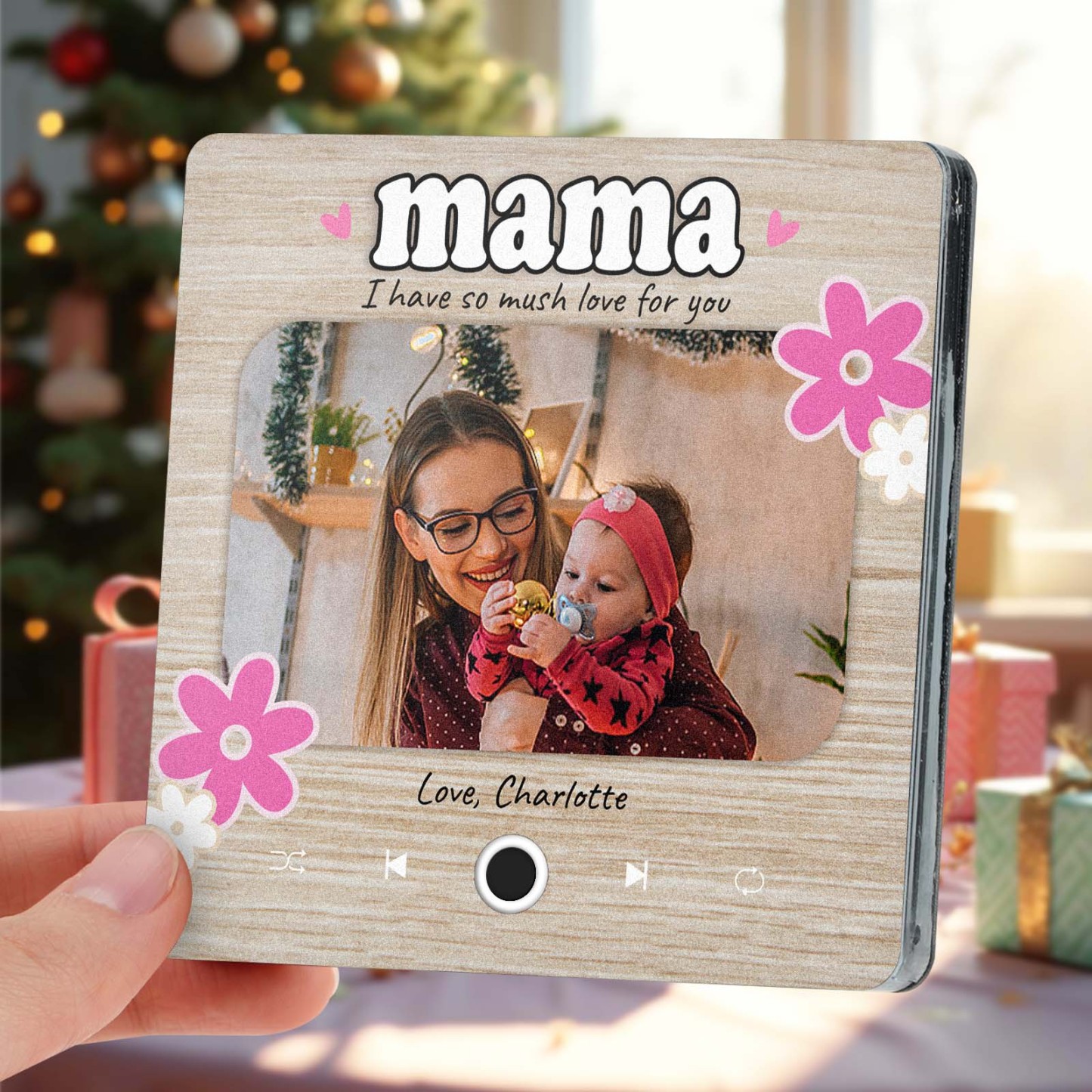 Personalisiertes Weihnachtsgeschenk Für Mama, Musik-kühlschrankmagnet, Individuelle Musik-magnete Können Lieder Abspielen, Familiengeschenke - dephotoblanket