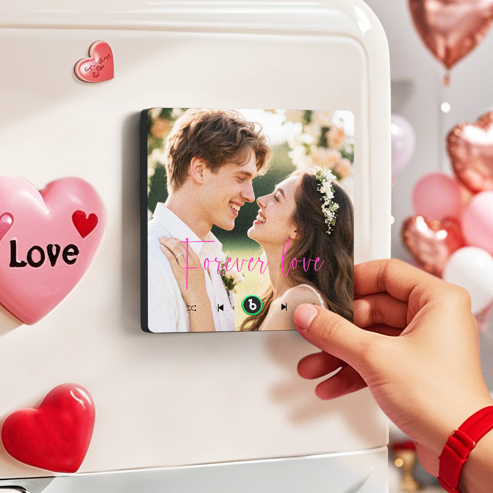 Personalisierter Kühlschrankmagnet Mit Musikfunktion, Sprachaufnahme Und Fotofunktion – Einzigartiges Geschenk Zum Jahrestag, Zur Hochzeit Oder Zu Weihnachten Für Sie, Ihn Und Paare - dephotoblanket