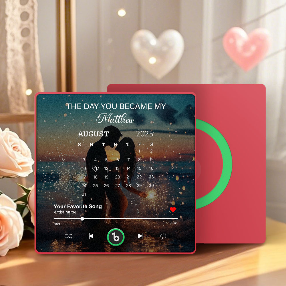 Personalisierter Kühlschrankmagnet Mit Musikfunktion, Sprachaufnahme Und Fotofunktion – Einzigartiges Geschenk Zum Jahrestag, Zur Hochzeit Oder Zu Weihnachten Für Sie, Ihn Und Paare - dephotoblanket