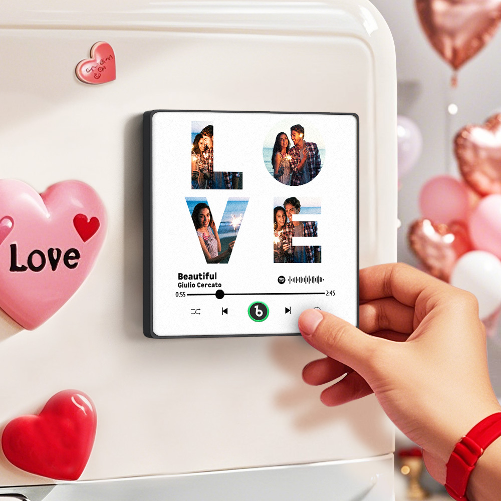 Personalisierter Kühlschrankmagnet Mit Musikfunktion, Sprachaufnahme Und Fotofunktion – Einzigartiges Geschenk Zum Jahrestag, Zur Hochzeit Oder Zu Weihnachten Für Sie, Ihn Und Paare - dephotoblanket