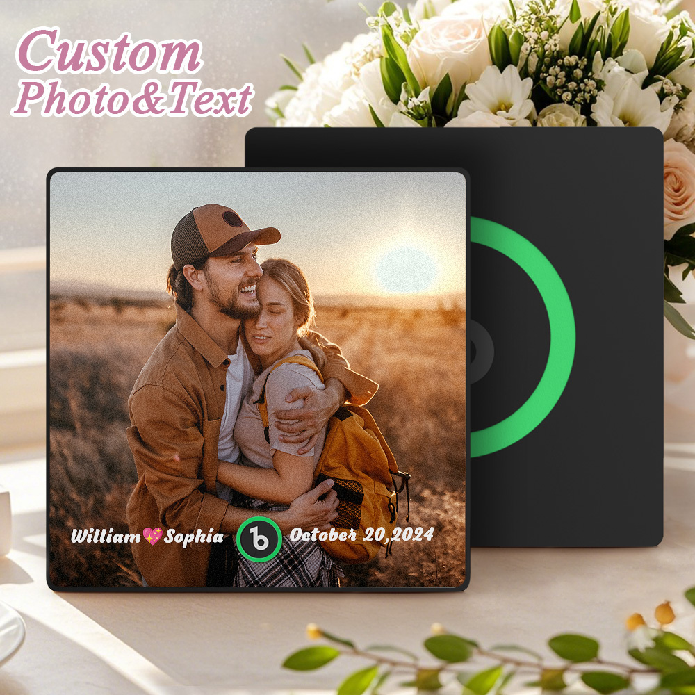 Personalisierter Kühlschrankmagnet Mit Musikfunktion, Sprachaufnahme Und Fotofunktion – Einzigartiges Geschenk Zum Jahrestag, Zur Hochzeit Oder Zu Weihnachten Für Sie, Ihn Und Paare - dephotoblanket