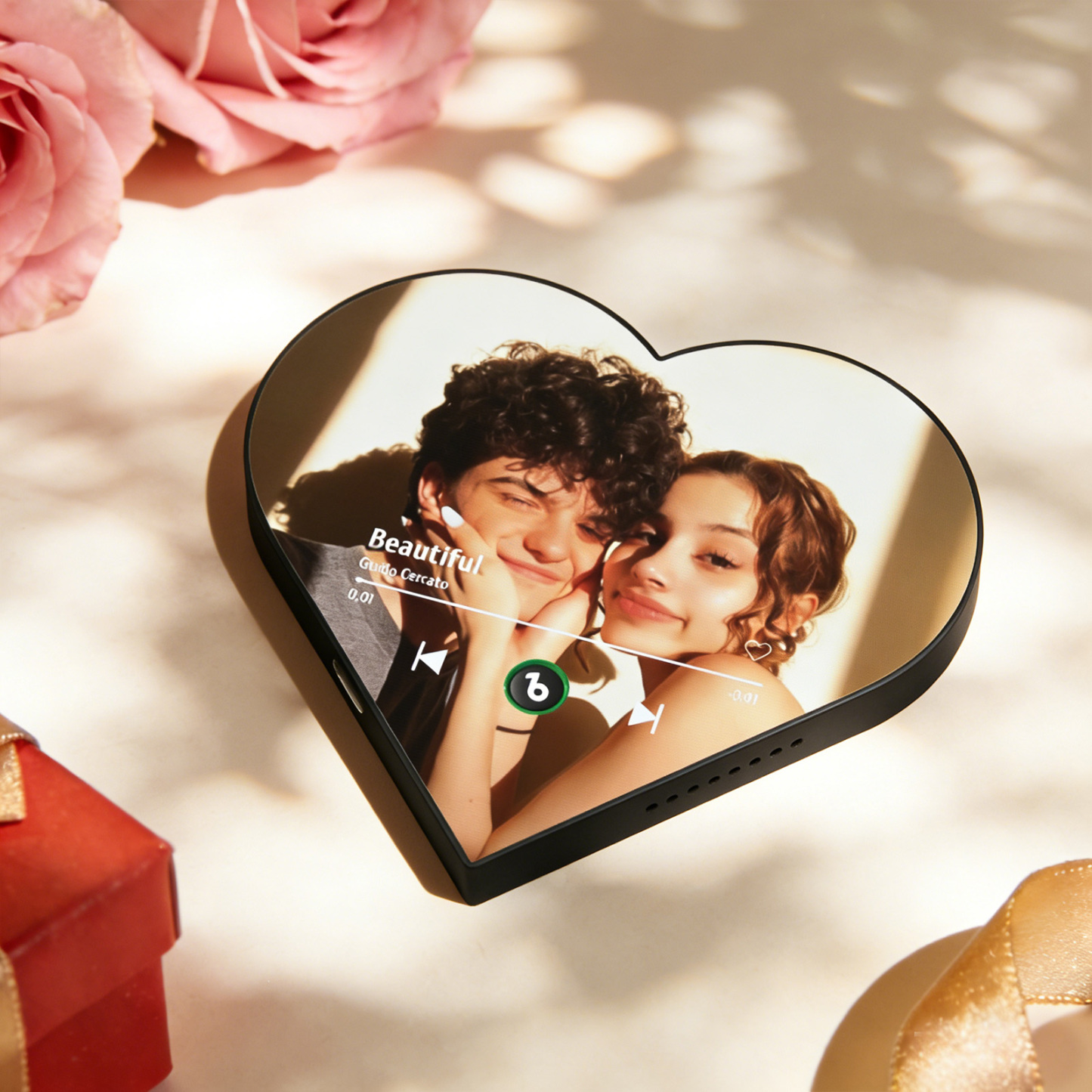 Personalisierter Herzförmiger Kühlschrankmagnet Mit Musikfoto – Romantisches Geschenk Für Paare Zum Valentinstag - dephotoblanket