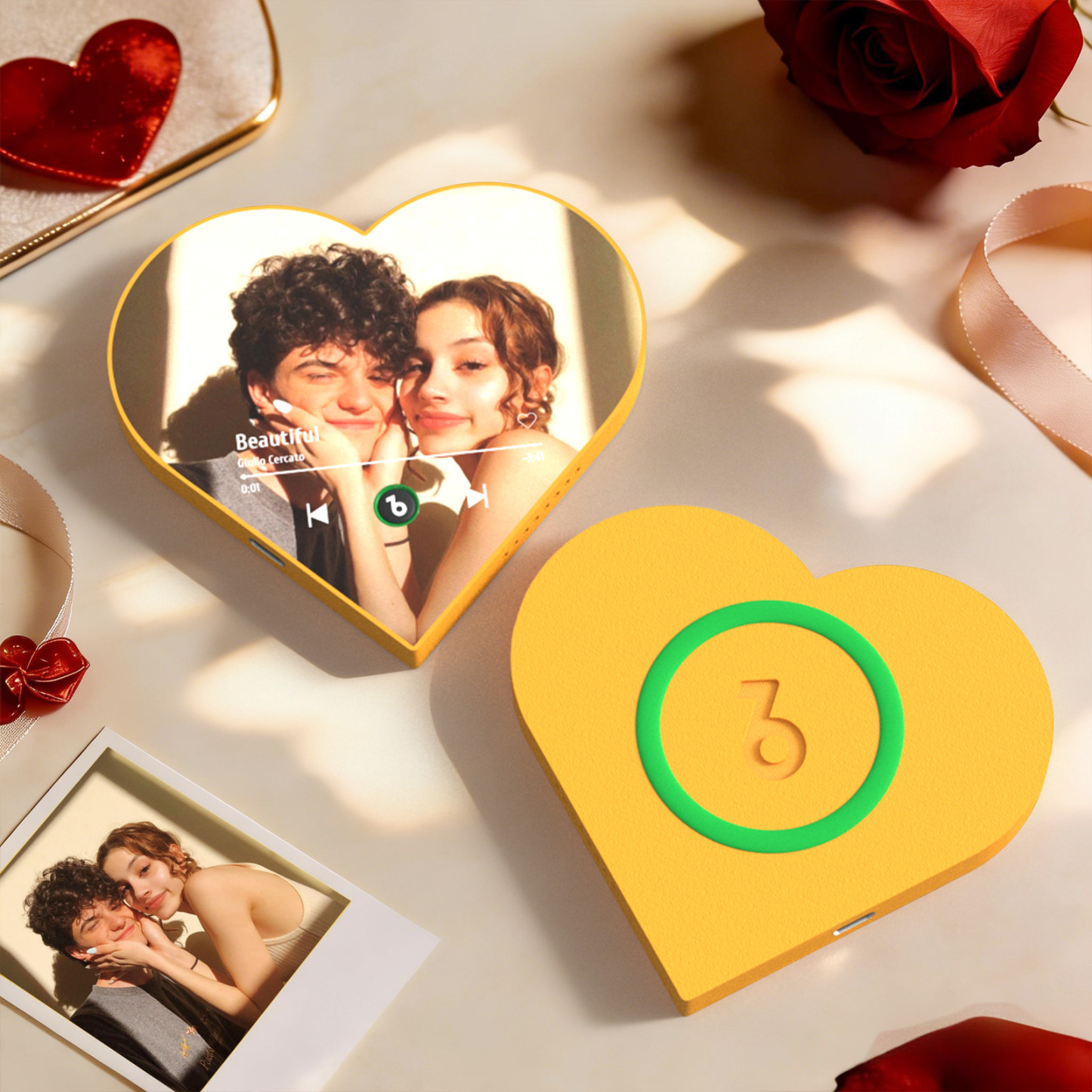 Personalisierter Herzförmiger Kühlschrankmagnet Mit Musikfoto – Romantisches Geschenk Für Paare Zum Valentinstag - dephotoblanket