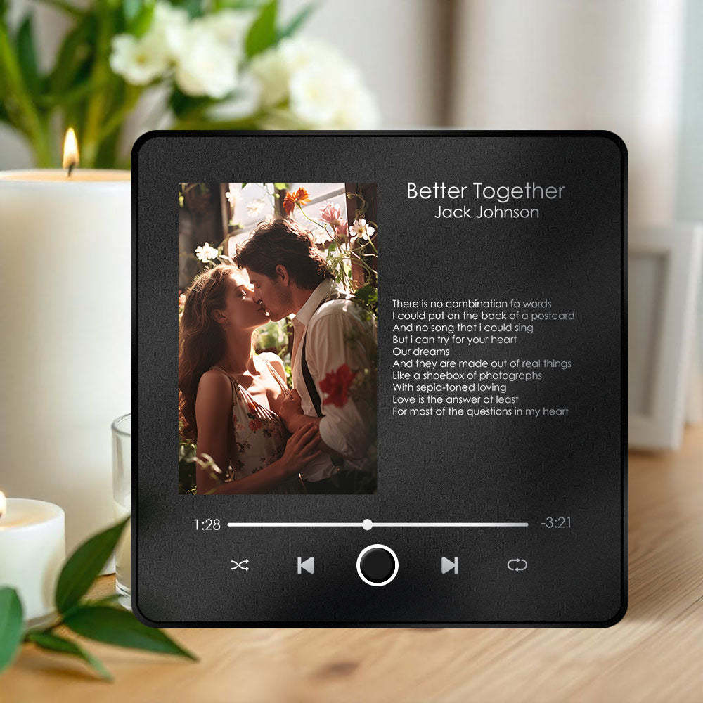Personalisierter Album-kühlschrankmagnet, Professioneller Wand-fotoaufkleber, Kann Lieder Abspielen Und Die Lautstärke Anpassen, Text, Geschenk Für Paare - dephotoblanket