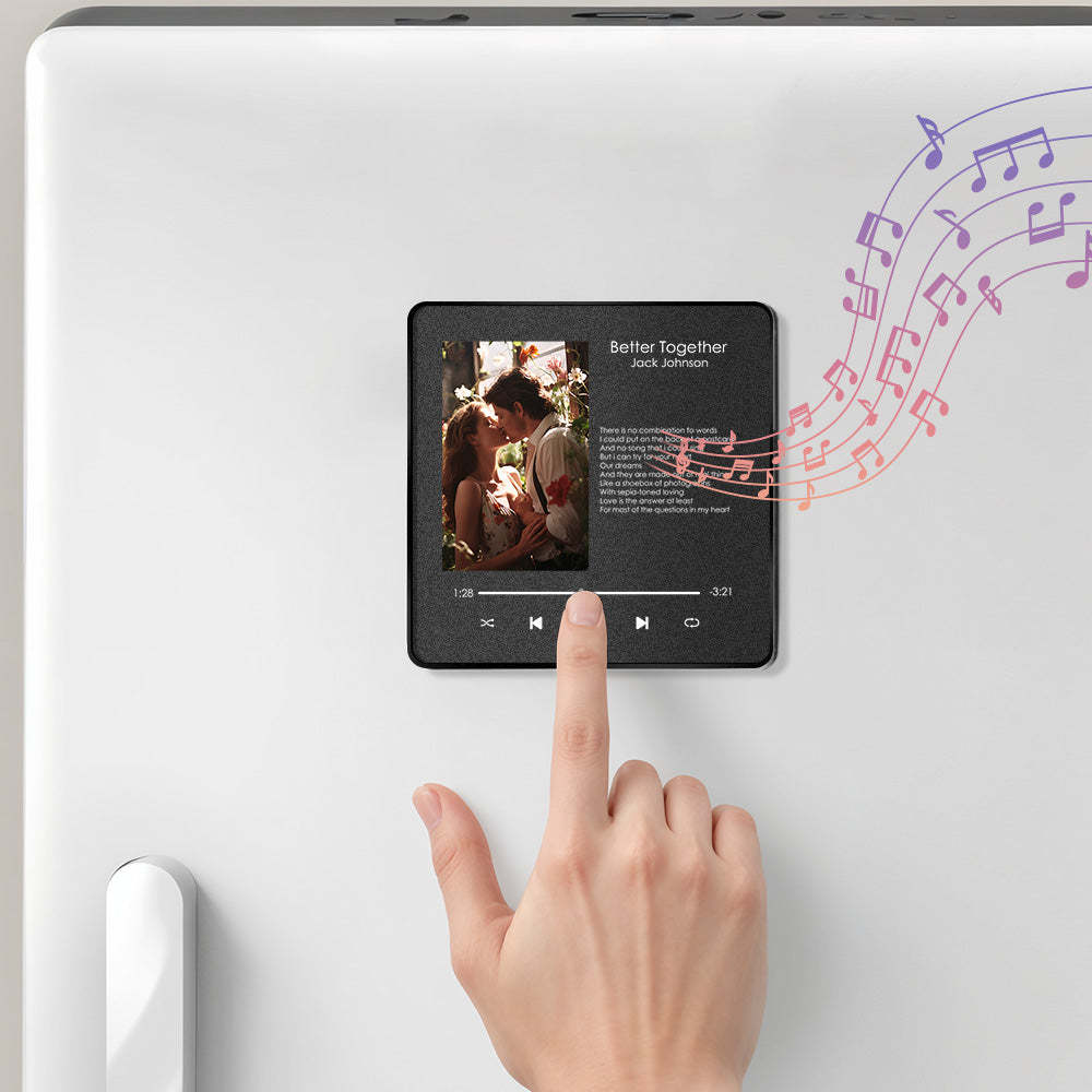 Personalisierter Album-kühlschrankmagnet, Professioneller Wand-fotoaufkleber, Kann Lieder Abspielen Und Die Lautstärke Anpassen, Text, Geschenk Für Paare - dephotoblanket