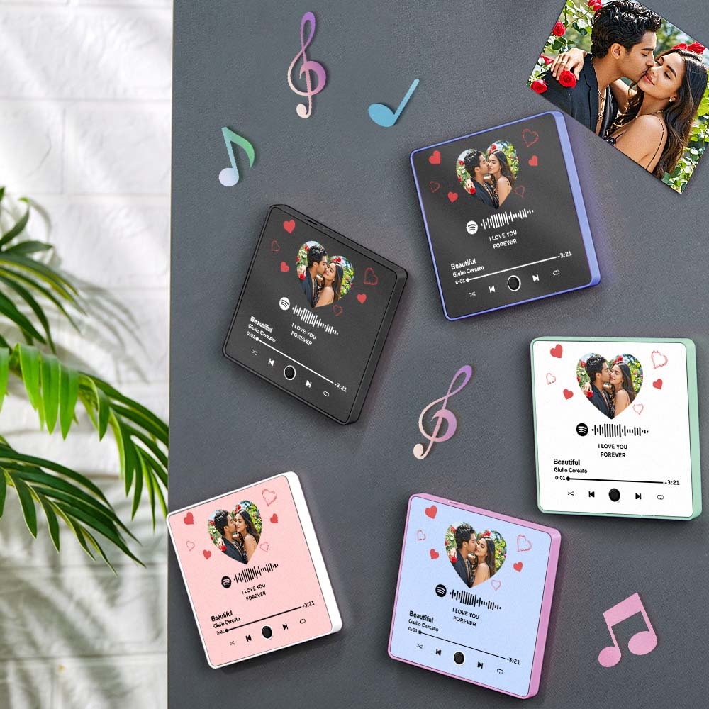Personalisierter Album-kühlschrankmagnet, Herz, Personalisiertes Foto, Musik-kühlschrankmagnet, Prp, Kann Lieder Abspielen, Geschenkideen Zum Jahrestag - dephotoblanket