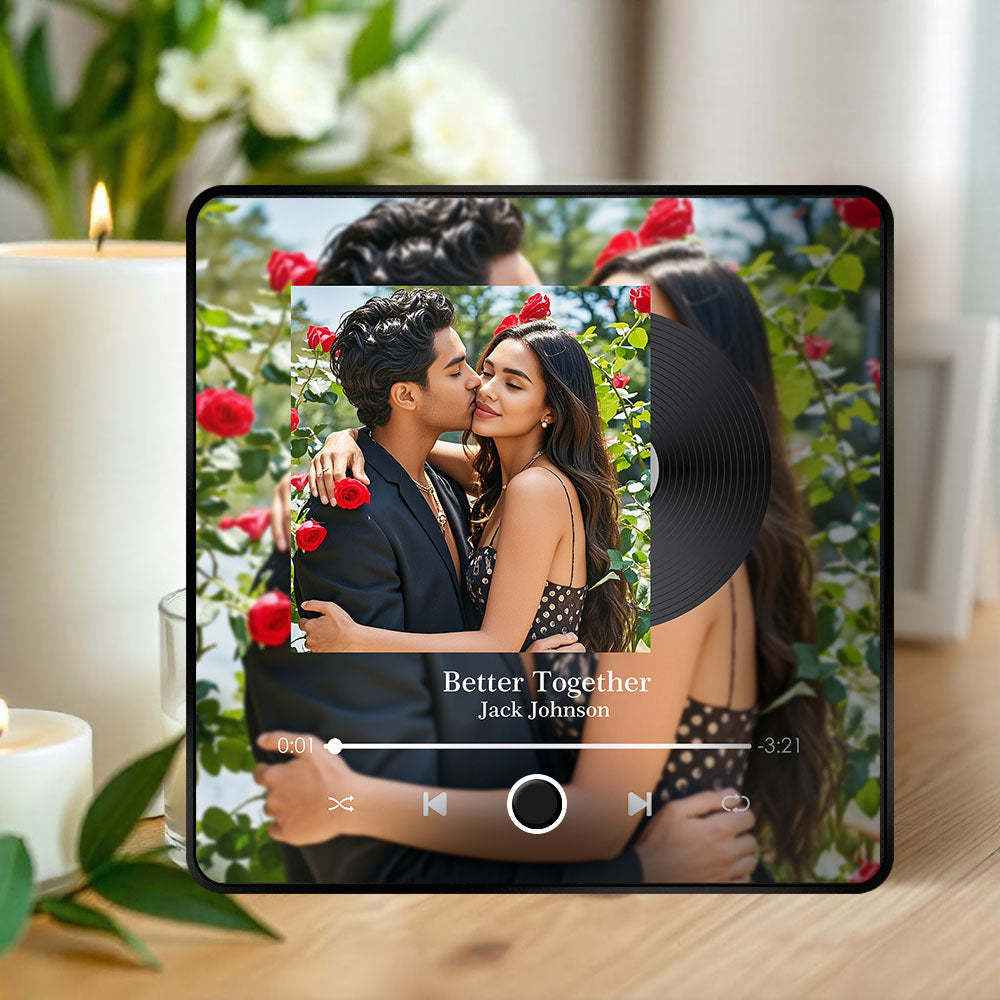 Personalisierter Album-kühlschrankmagnet, Personalisierter Foto-musik-kühlschrankmagnet, Der Lieder Abspielen Kann, Die Besten Ideen Für Besondere Geschenke - dephotoblanket