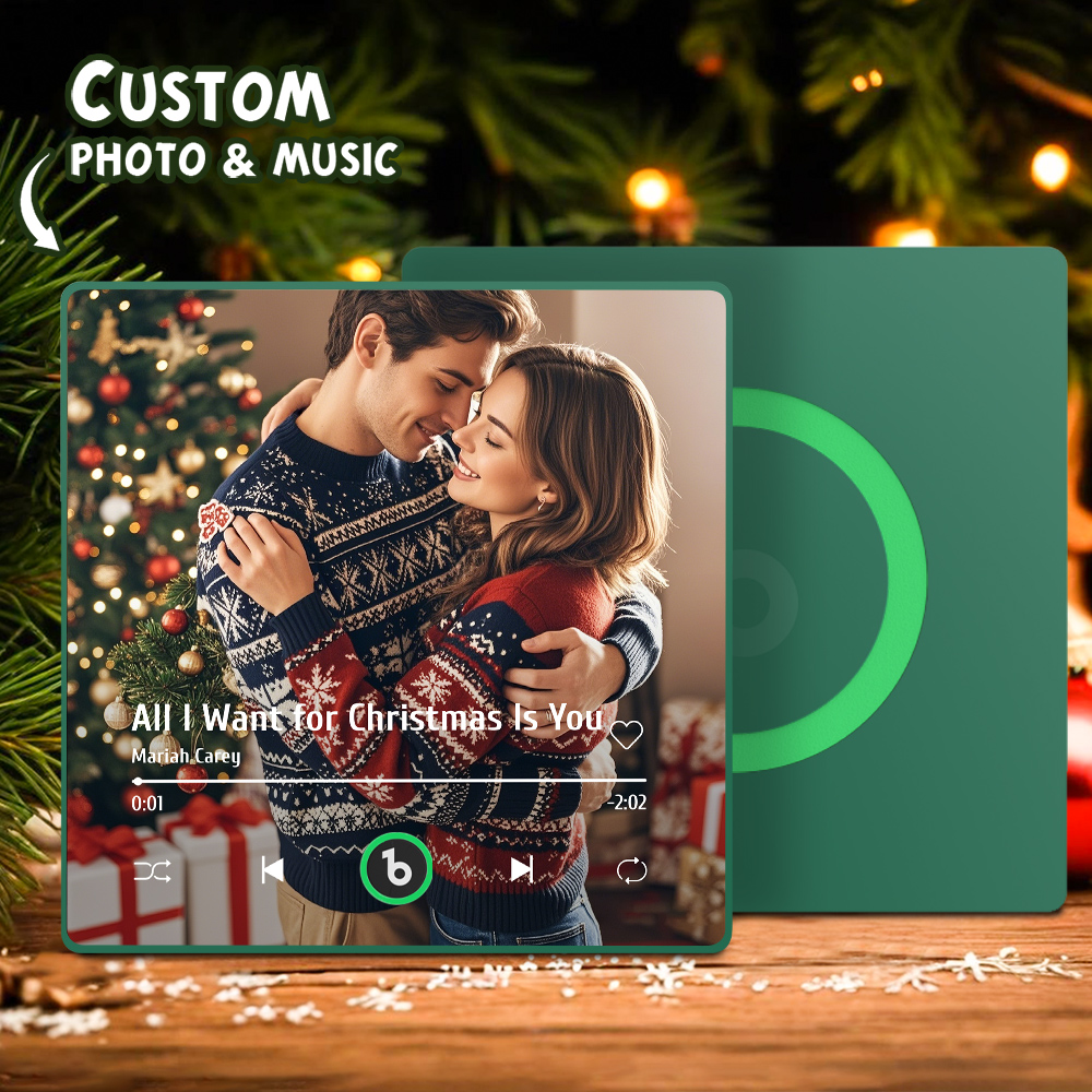 Neues 4.0-Upgrade Benutzerdefinierter bunter Rahmen-Album-Kühlschrankmagnet Musik-Kühlschrankmagnet kann Lieder abspielen Weihnachtsgeschenk