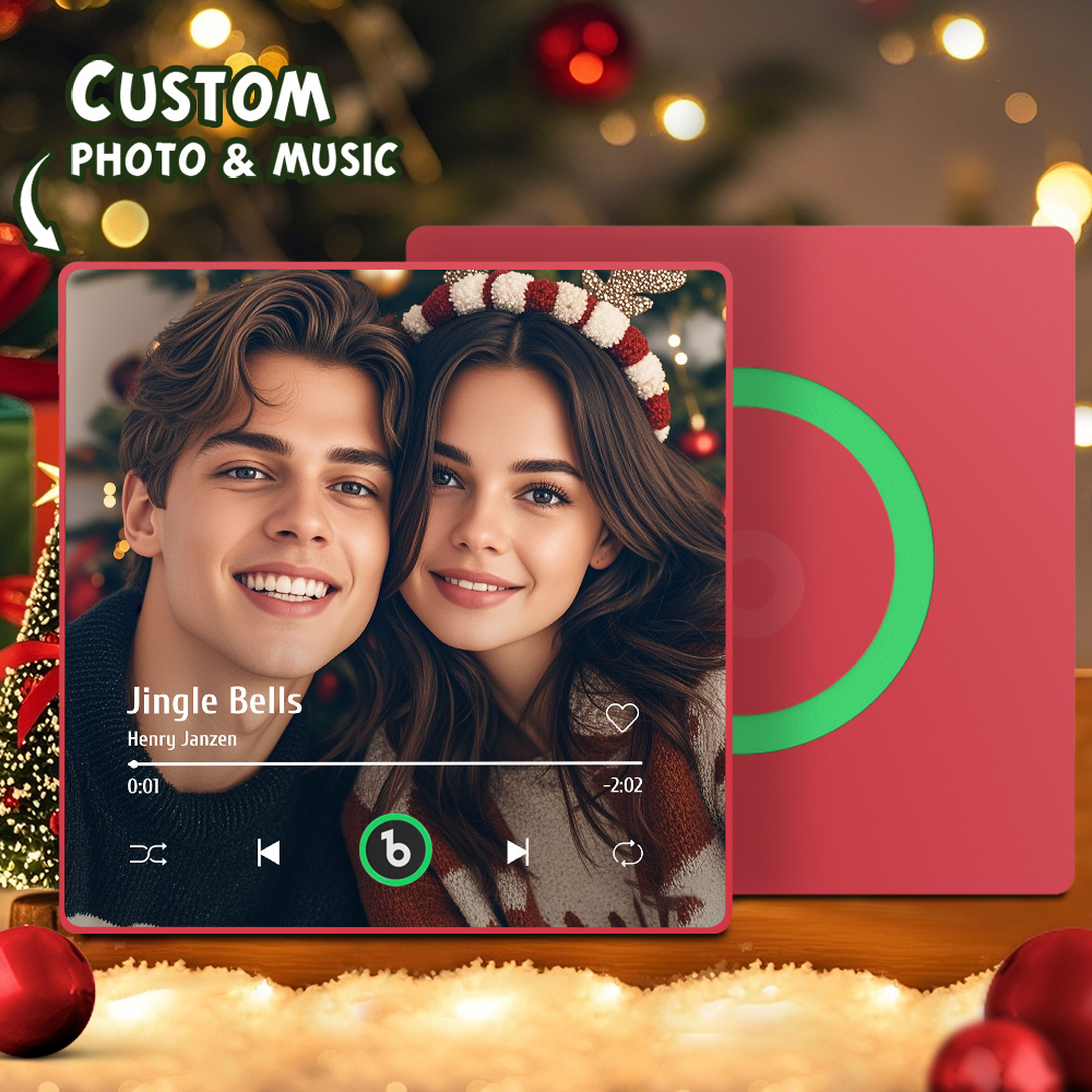 Benutzerdefinierter Musik- und Foto-Kühlschrankmagnet FridgeBeats Pro Unterstützt Bluetooth-Konnektivität Neues 4.0-Upgrade Bunter Rahmen-Album-Kühlschrankmagnet Geschenke für Weihnachten